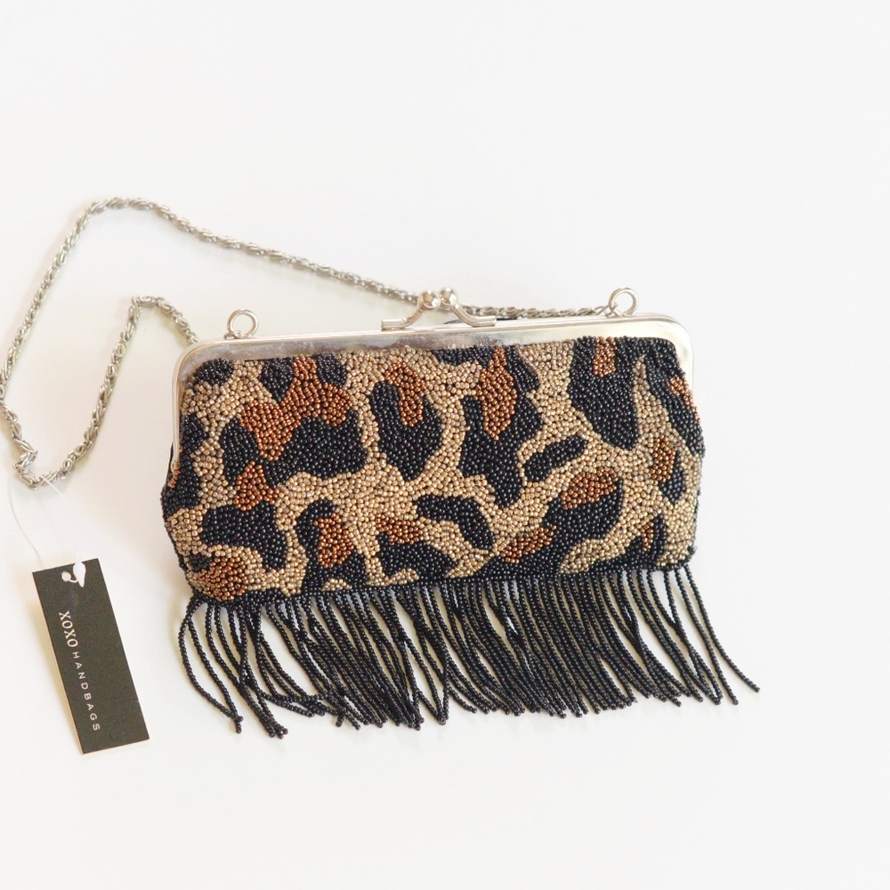 NEVER USED XOXO beaded animal print purse